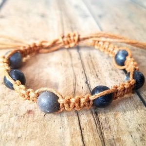Black Network Stone Knotted Bracelet